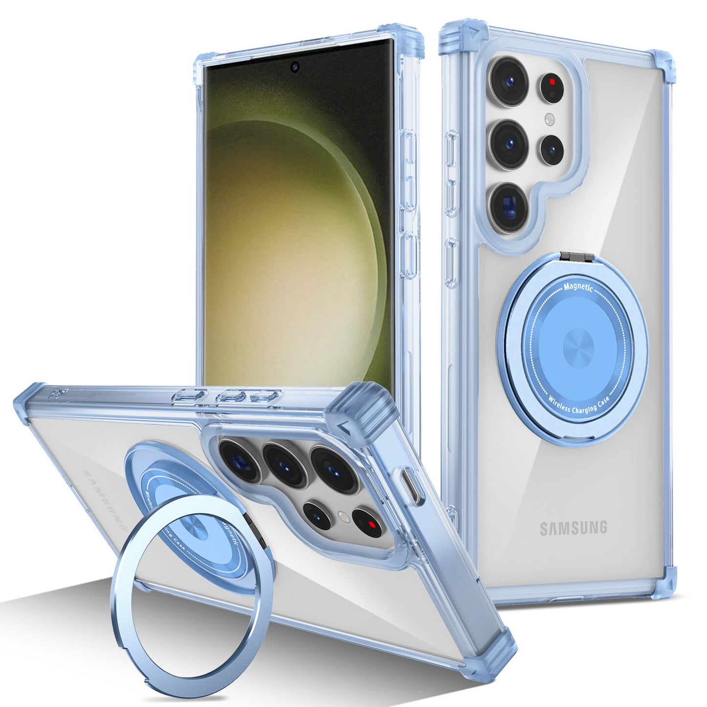 Samsung Galaxy S23 Ultra Case, Built in 360¡ã Magnetic Stand, Compatible with Magsafe, Blue