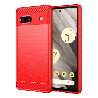 Soft TPU Non-Slip Bumper Protection Case for Google Pixel 7A, Red