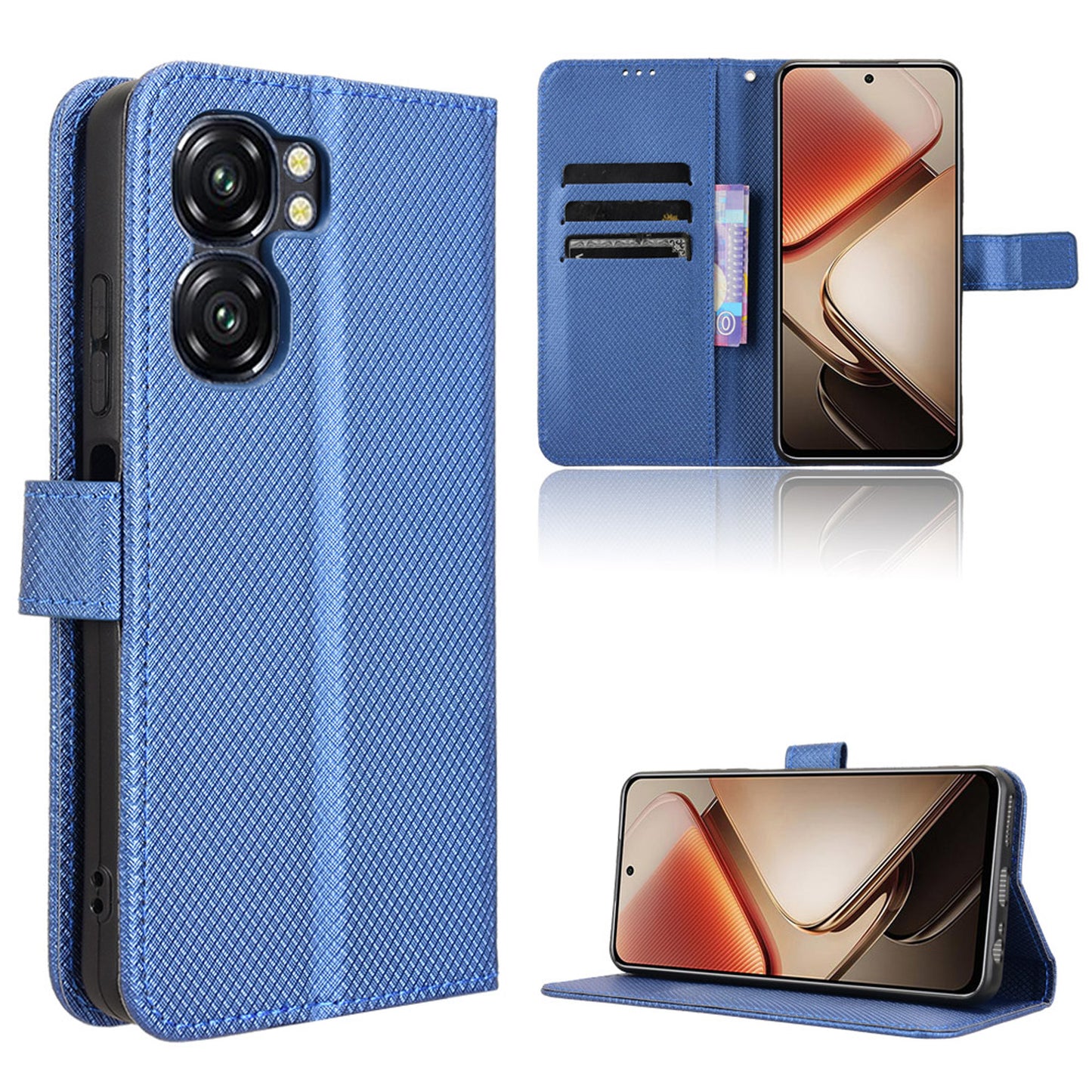 Wallet Case for Oukitel C58 Pro, Blue