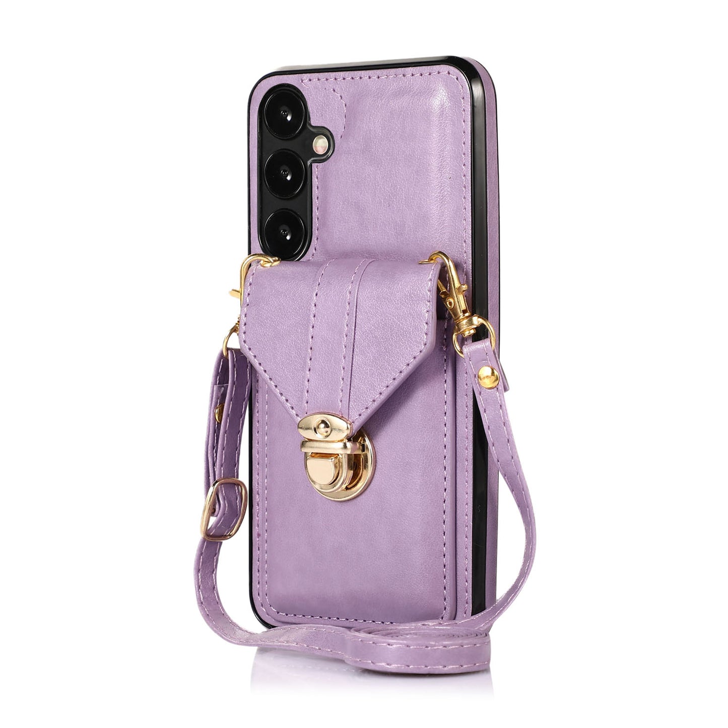 Crossbody Wallet Case with Wrist Strap Shoulder Protective Cover for Samsung Galaxy S24