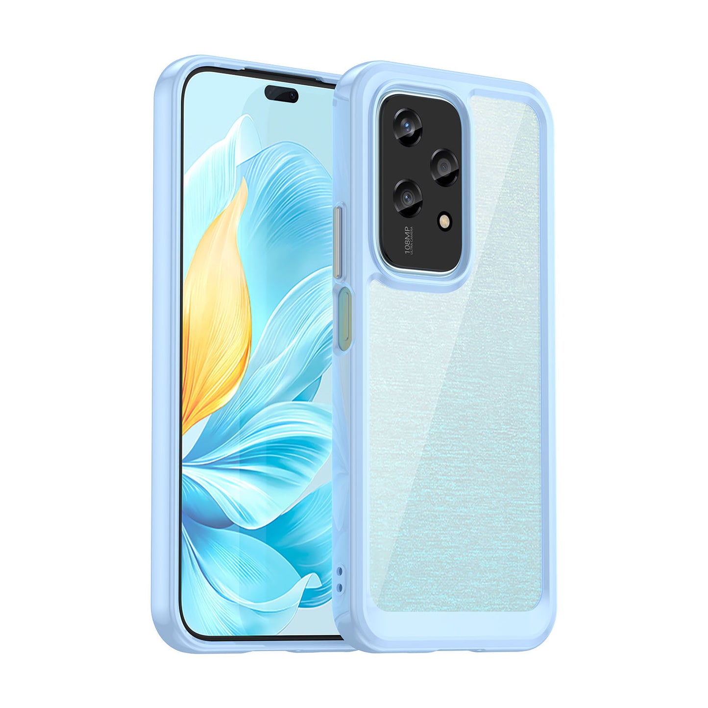 Hard Back Soft Bumper Protective Case for Honor 200 Lite, Blue