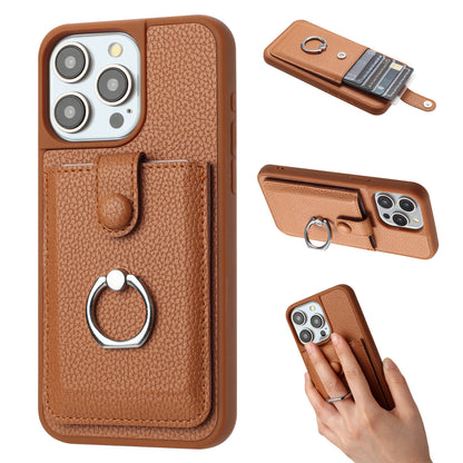 for iPhone 13 Pro Wallet Case with Card Holder, Brown