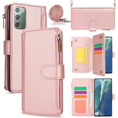 for Samsung Galaxy Note20 5G Wallet Case with RFID Blocking, Rose Gold