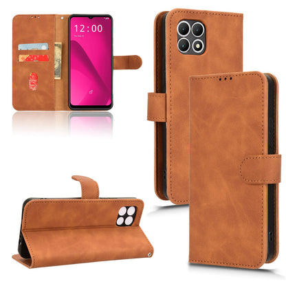 Wallet Case with Card Holder Flip Magnetic Protective Cover for T-Mobile REVVL 7 5G, Brown