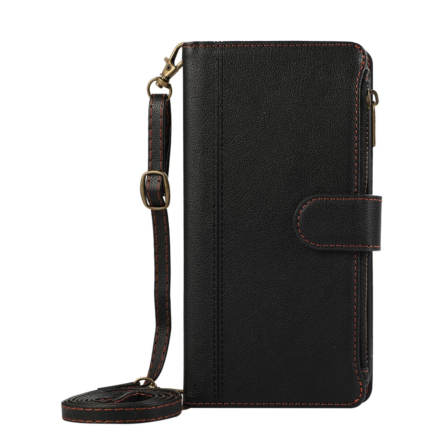 for Xiaomi Redmi Note 13 4G Wallet Case Crossbody Phone Case Zipper with Credit Card Holder, Black