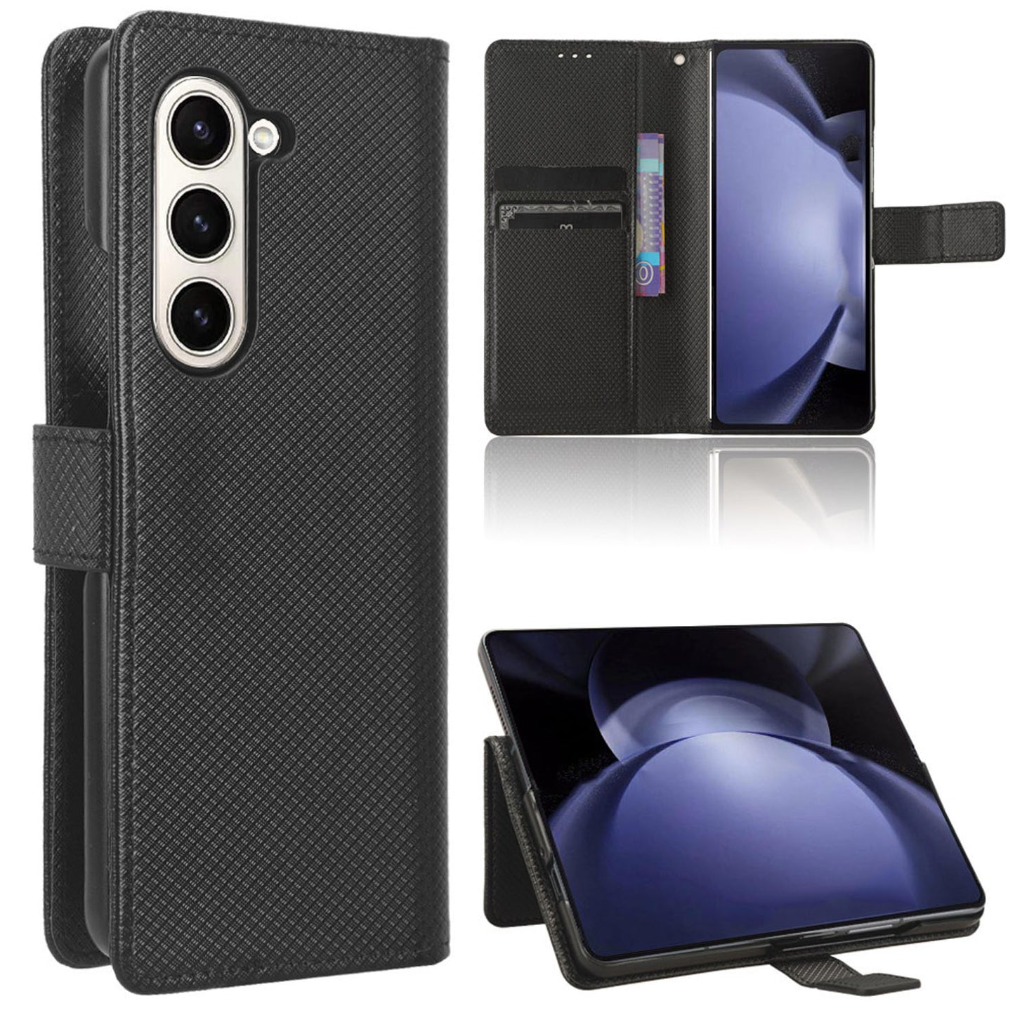 Wallet Case for Samsung Galaxy Z Fold6, Black