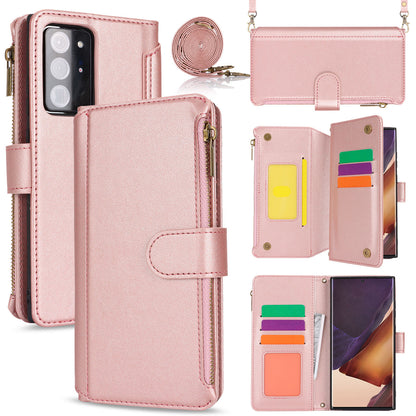 for Samsung Galaxy Note20 Ultra 5G Wallet Case with RFID Blocking, Rose Gold