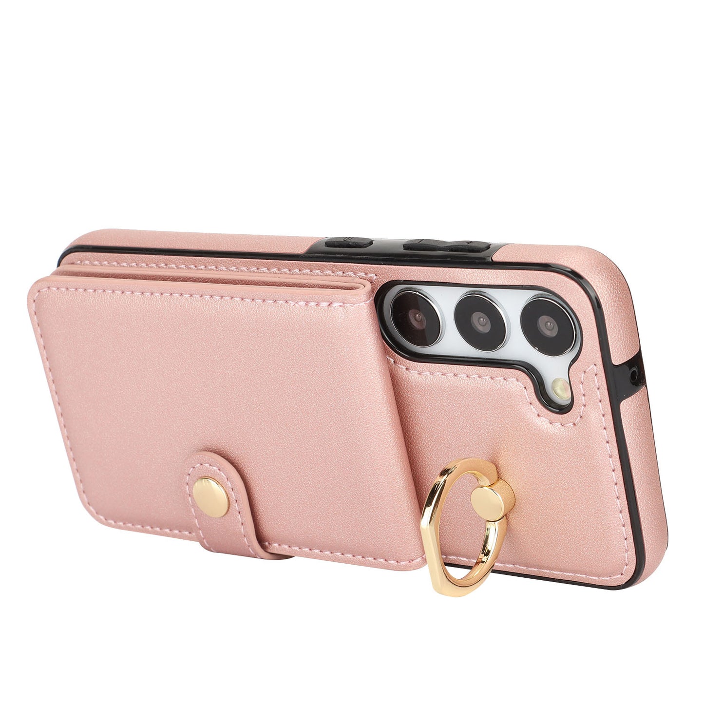 for Samsung Galaxy S23+ Wallet Case with Card Holder, Rose Gold