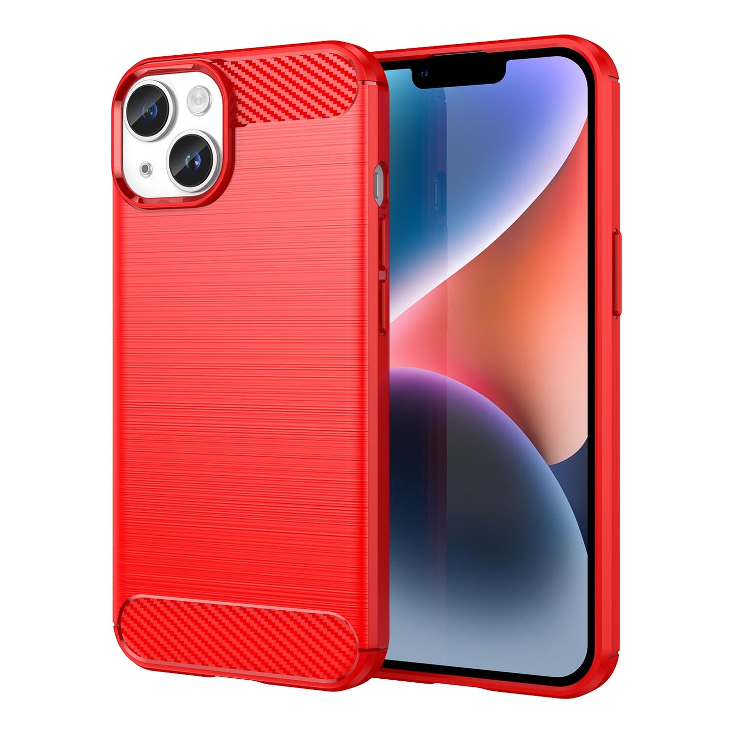 Soft TPU Non-Slip Bumper Protection Case for iPhone 15, Red