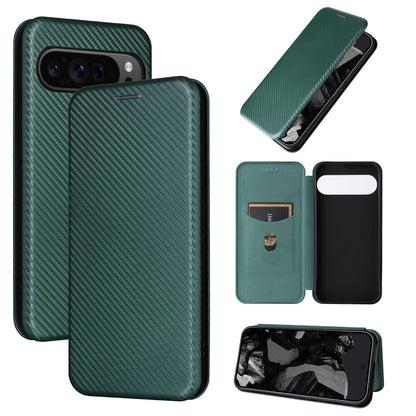 Carbon Fiber Flip Case for Google Pixel 9 Pro XL, Green