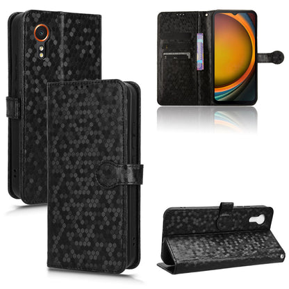 Slim Flip Polka-Dots Phone Case with Card Holder for Samsung Galaxy XCover7, Black