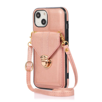 Crossbody Wallet Case with Wrist Strap Shoulder Protective Cover for iPhone 13 Mini