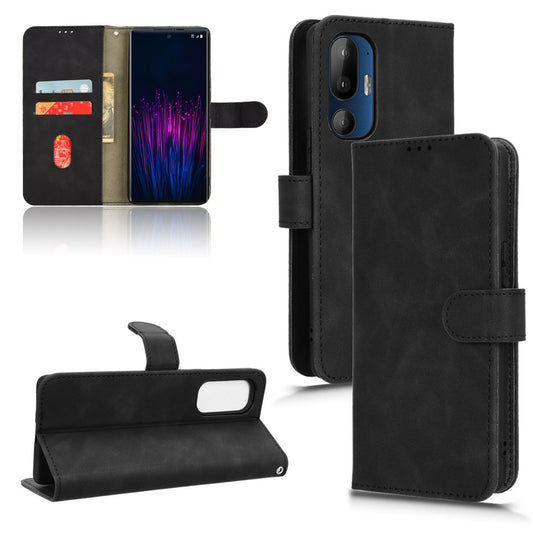 Wallet Case with Card Holder Flip Magnetic Protective Cover for HTC U24 Pro, Black