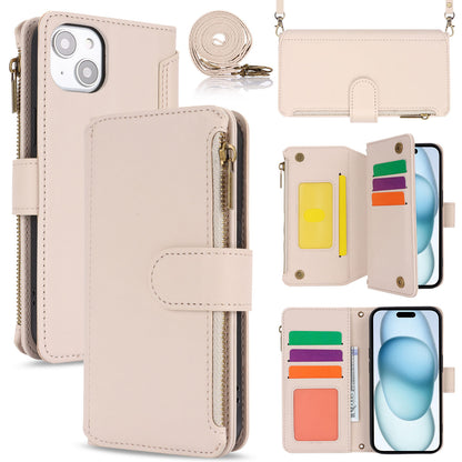 for iPhone 15 Wallet Case with RFID Blocking, White