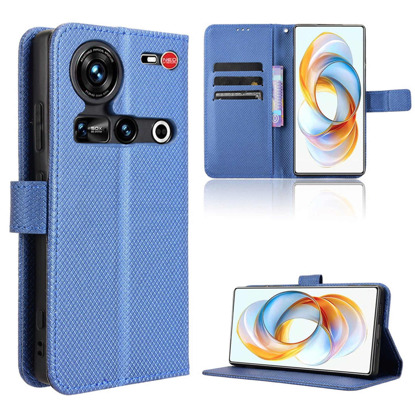 Wallet Case for ZTE nubia Z70 Ultra, Blue