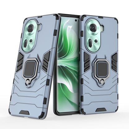 Support Magnetic Car Mounts Stylish Dual Layer Hard PC Back Case for OPPO Reno11 5G