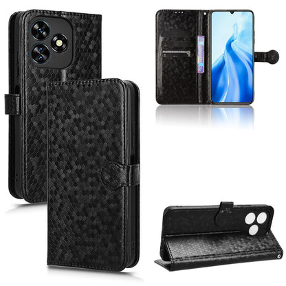 Slim Flip Polka-Dots Phone Case with Card Holder for Oukitel C51, Black