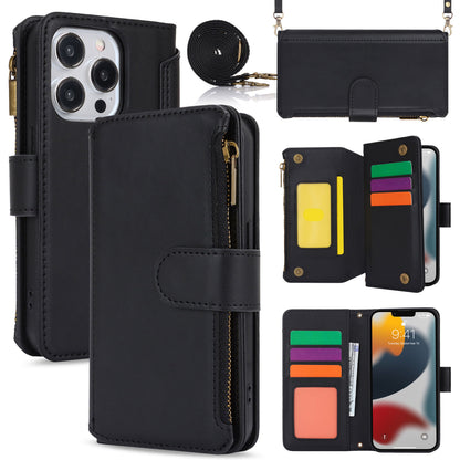 for iPhone 13 Pro Wallet Case with RFID Blocking, Black