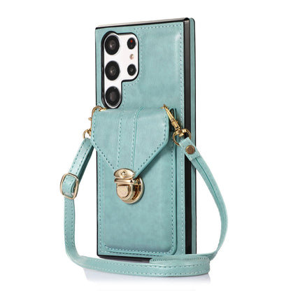 Crossbody Wallet Case with Wrist Strap Shoulder Protective Cover for Samsung Galaxy S24 Ultra