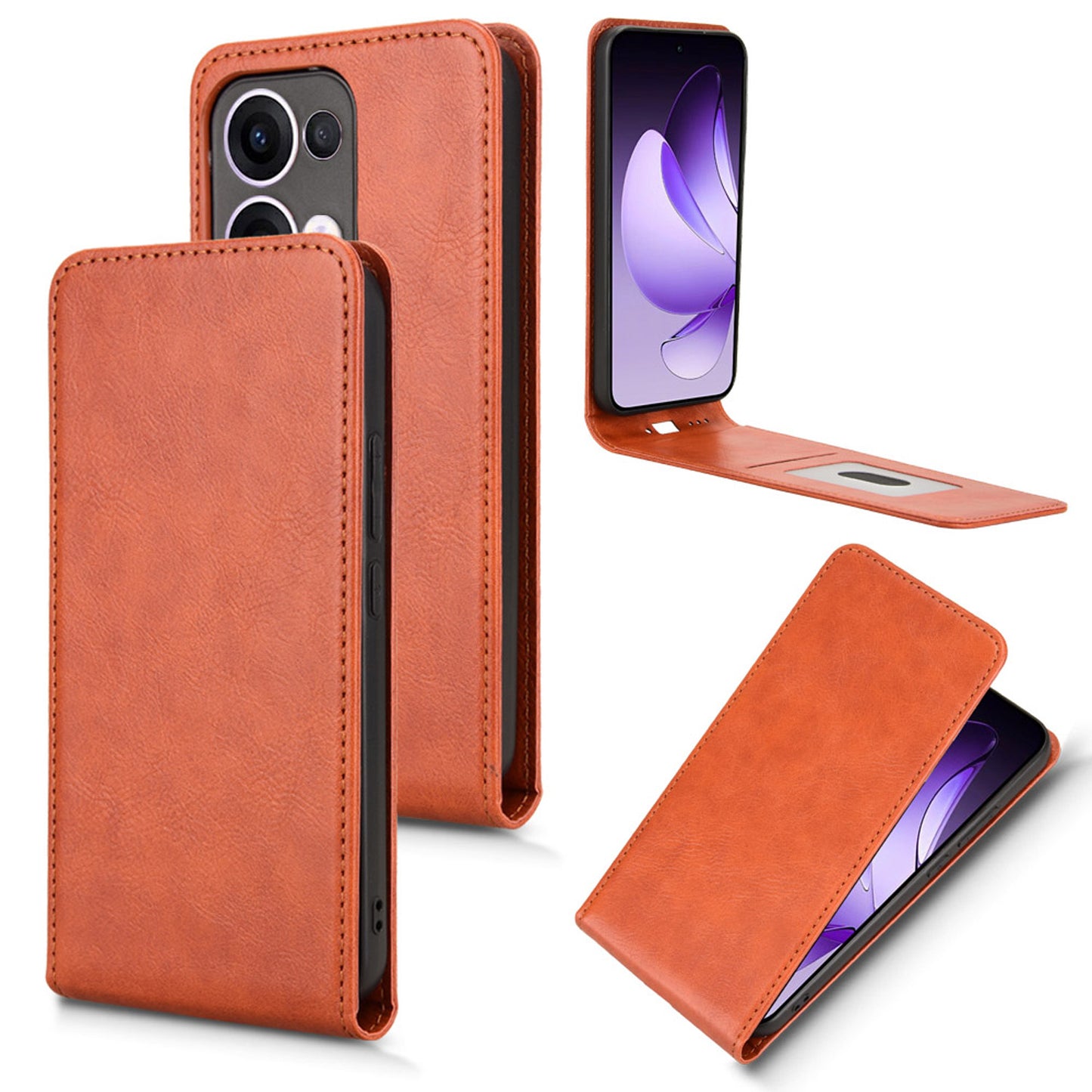 OPPO Reno13 5G Flip Case | Sxiakai Series, Brown