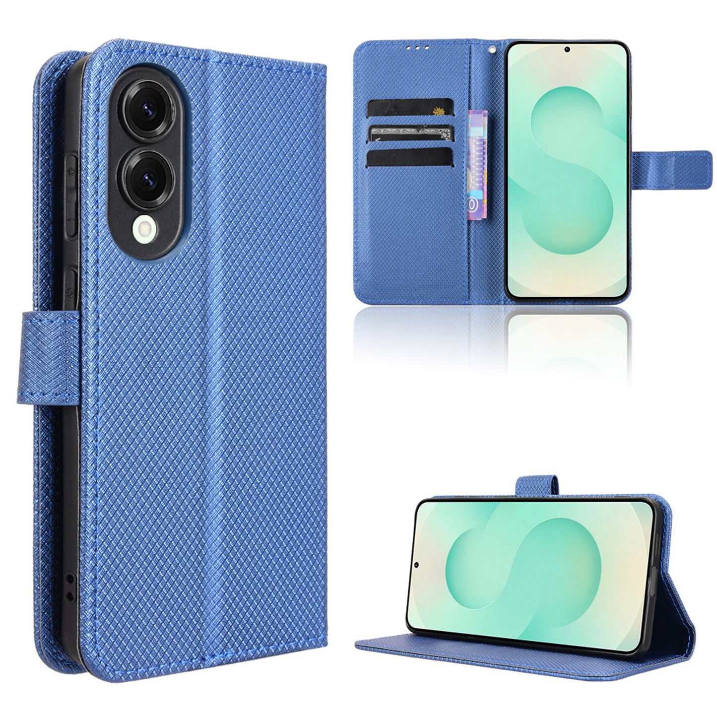 Wallet Case for Samsung Galaxy S25 Edge, Blue