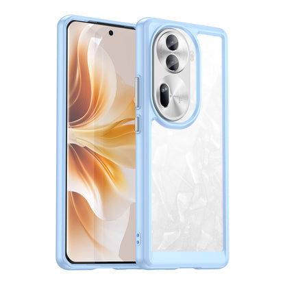 Hard Back Soft Bumper Protective Case for OPPO Reno11 Pro 5G, Blue