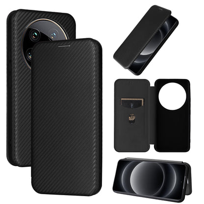 Carbon Fiber Flip Case for Xiaomi 14 Ultra, Black