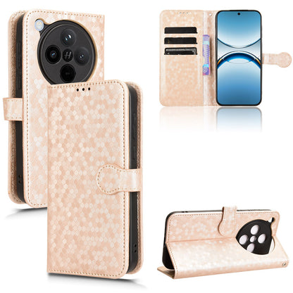 Slim Flip Polka-Dots Phone Case with Card Holder for OPPO Find X8, Rose Gold