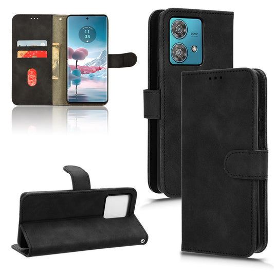 Wallet Case with Card Holder Flip Magnetic Protective Cover for Motorola Edge 40 Neo, Black