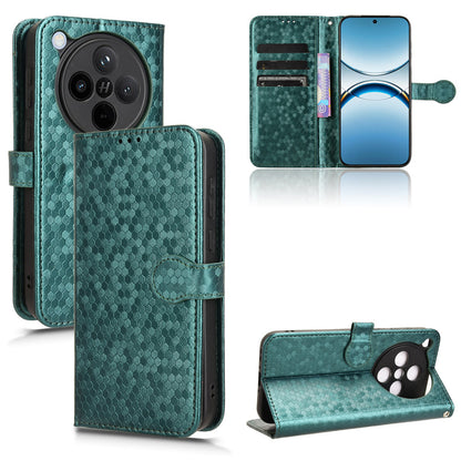 Slim Flip Polka-Dots Phone Case with Card Holder for OPPO Find X8, Green