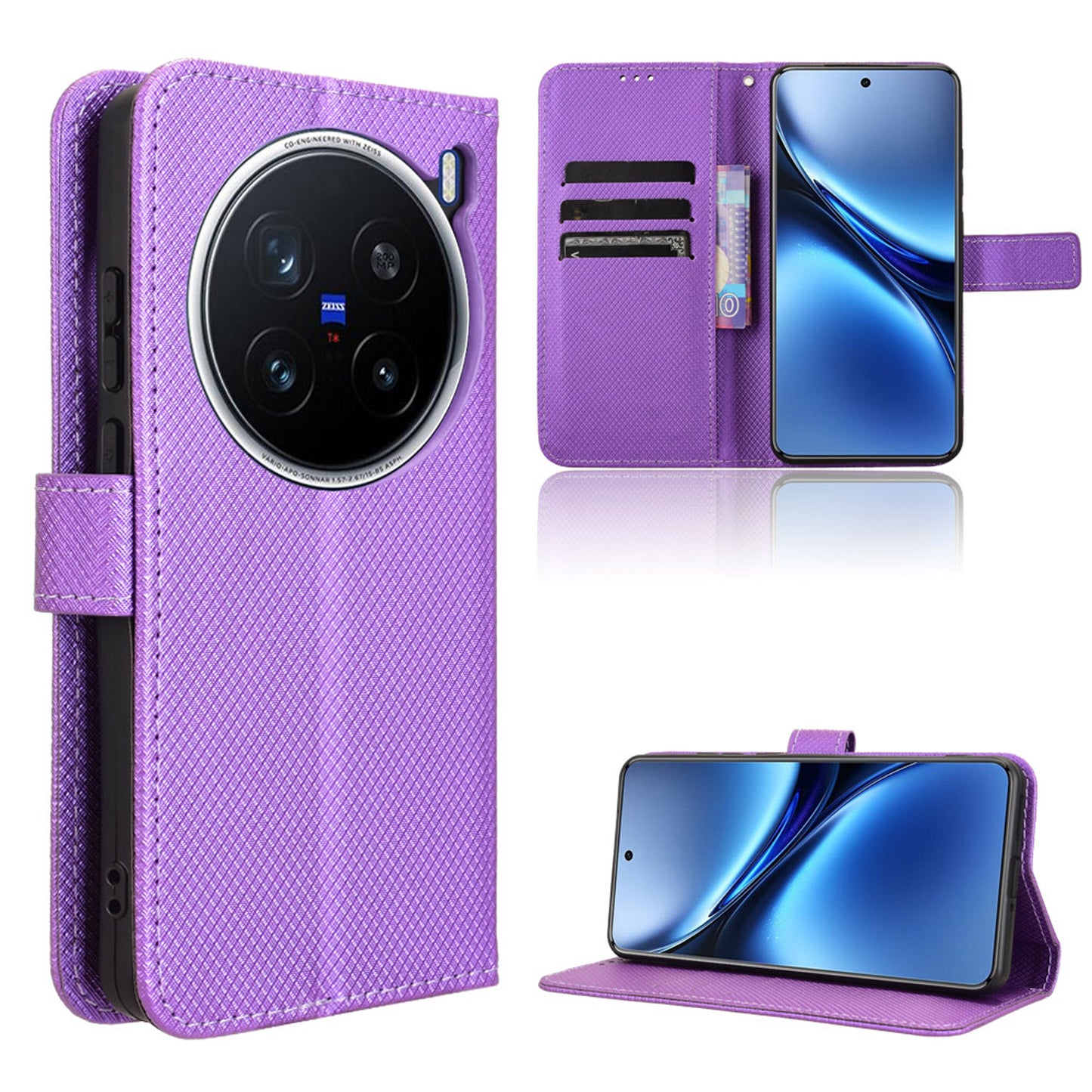 Wallet Case for VIVO X200 Pro, Purple