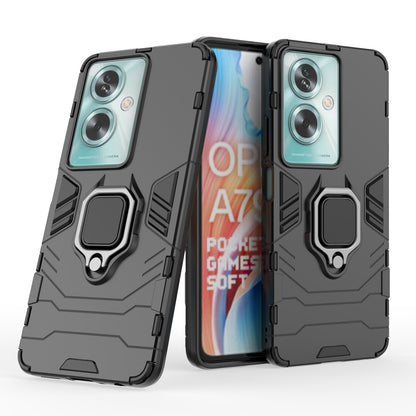 Support Magnetic Car Mounts Stylish Dual Layer Hard PC Back Case for OPPO A79 5G