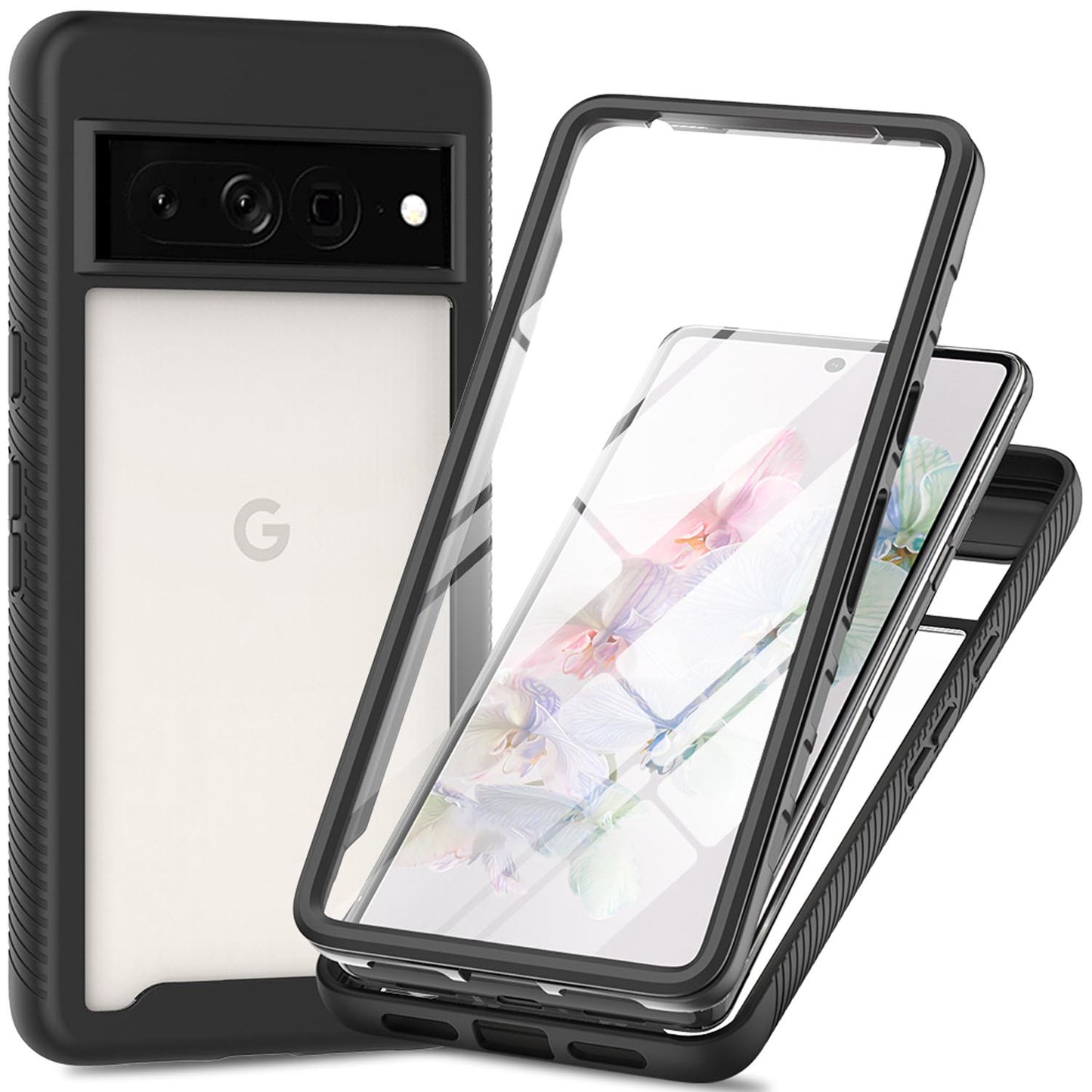 Shockproof Full Body Hard Case with Built-in Screen Protector Cover for Google Pixel 8 Pro