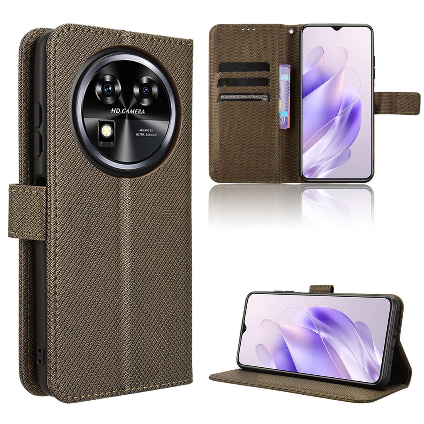 Wallet Case for Oukitel C37, Bronzed