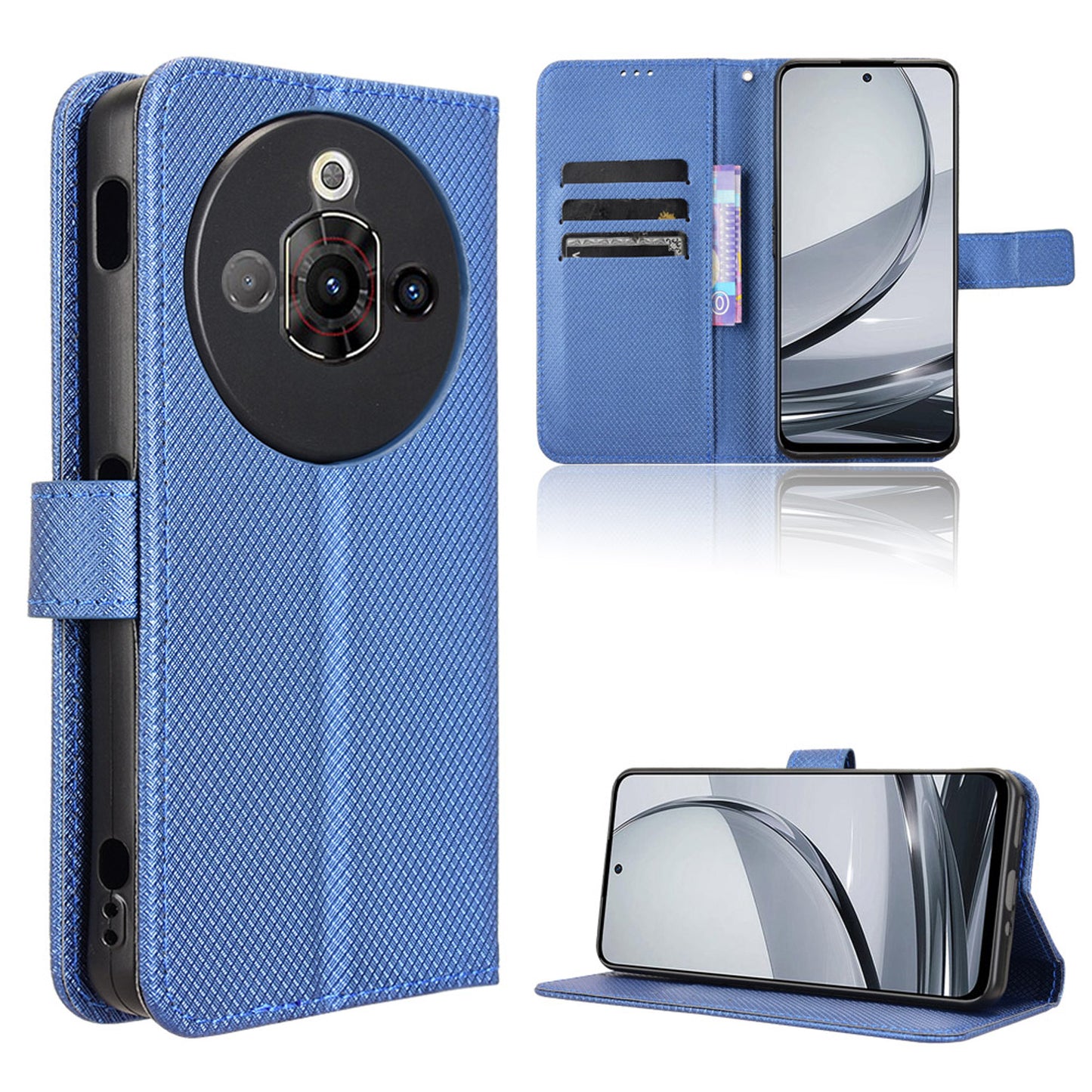 Wallet Case for ZTE nubia Focus Pro, Blue