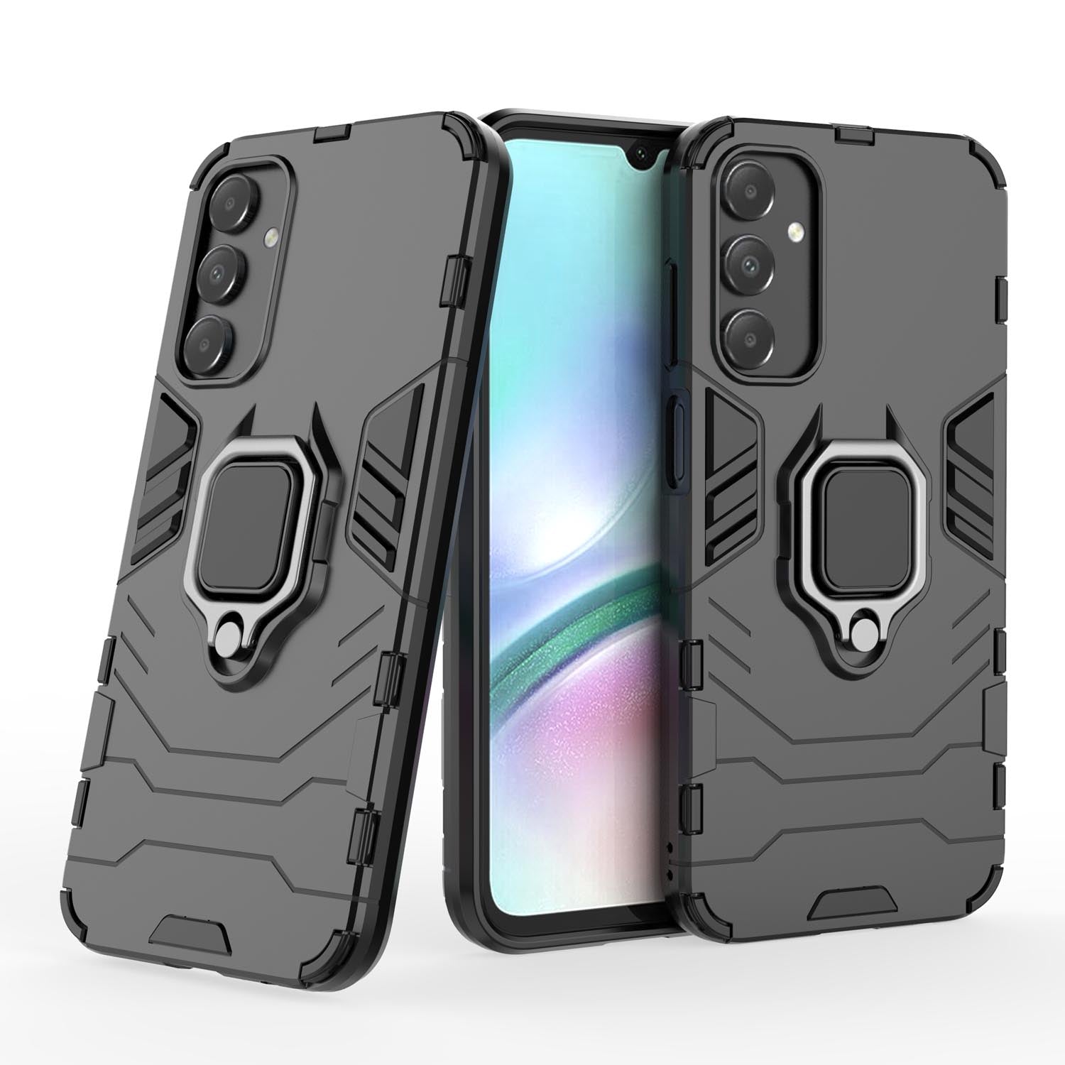 Support Magnetic Car Mounts Stylish Dual Layer Hard PC Back Case for Samsung Galaxy A15 5G