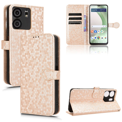 Slim Flip Polka-Dots Phone Case with Card Holder for BLU View 5, Rose Gold