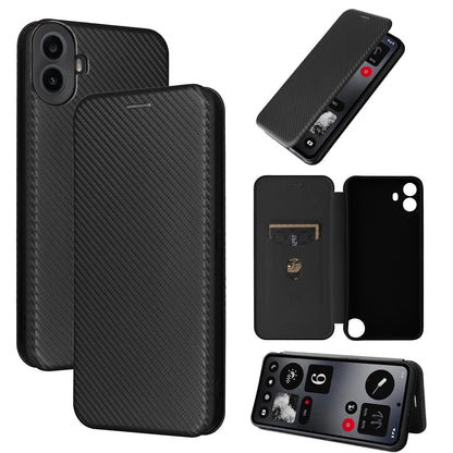 Carbon Fiber Flip Case for Nothing CMF Phone 1, Black