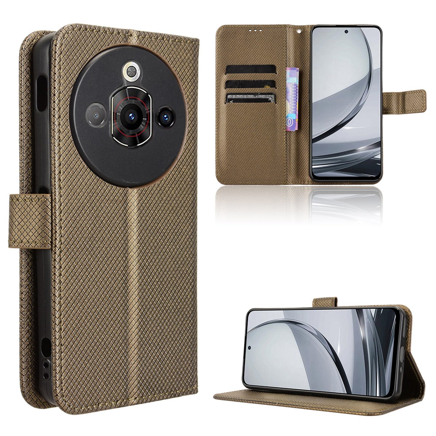 Wallet Case for ZTE nubia Focus Pro, Bronzed