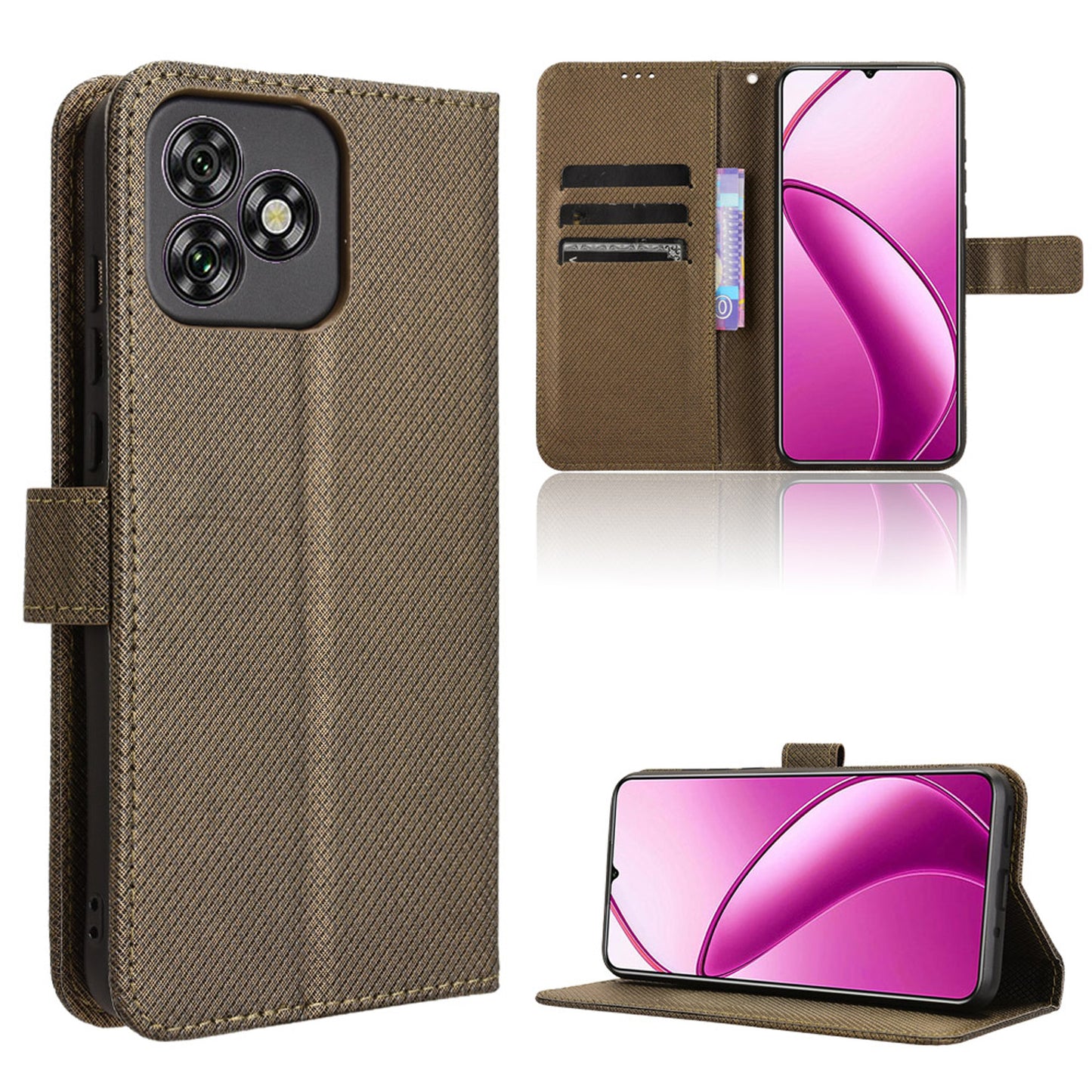 Wallet Case for Oukitel C53, Bronzed