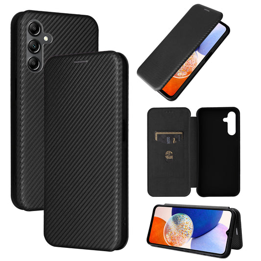 Carbon Fiber Flip Case for Samsung Galaxy A15 5G, Black