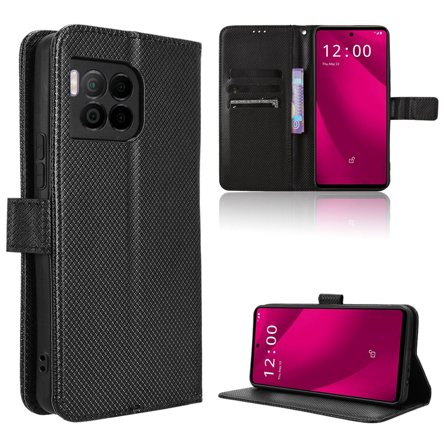 Wallet Case for T-Mobile REVVL 7 Pro 5G, Black