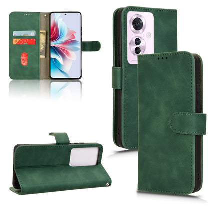 Wallet Case with Card Holder Flip Magnetic Protective Cover for OPPO Reno11 A, Green