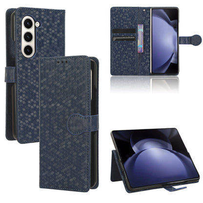 Slim Flip Polka-Dots Phone Case with Card Holder for Samsung Galaxy Z Fold6, Blue