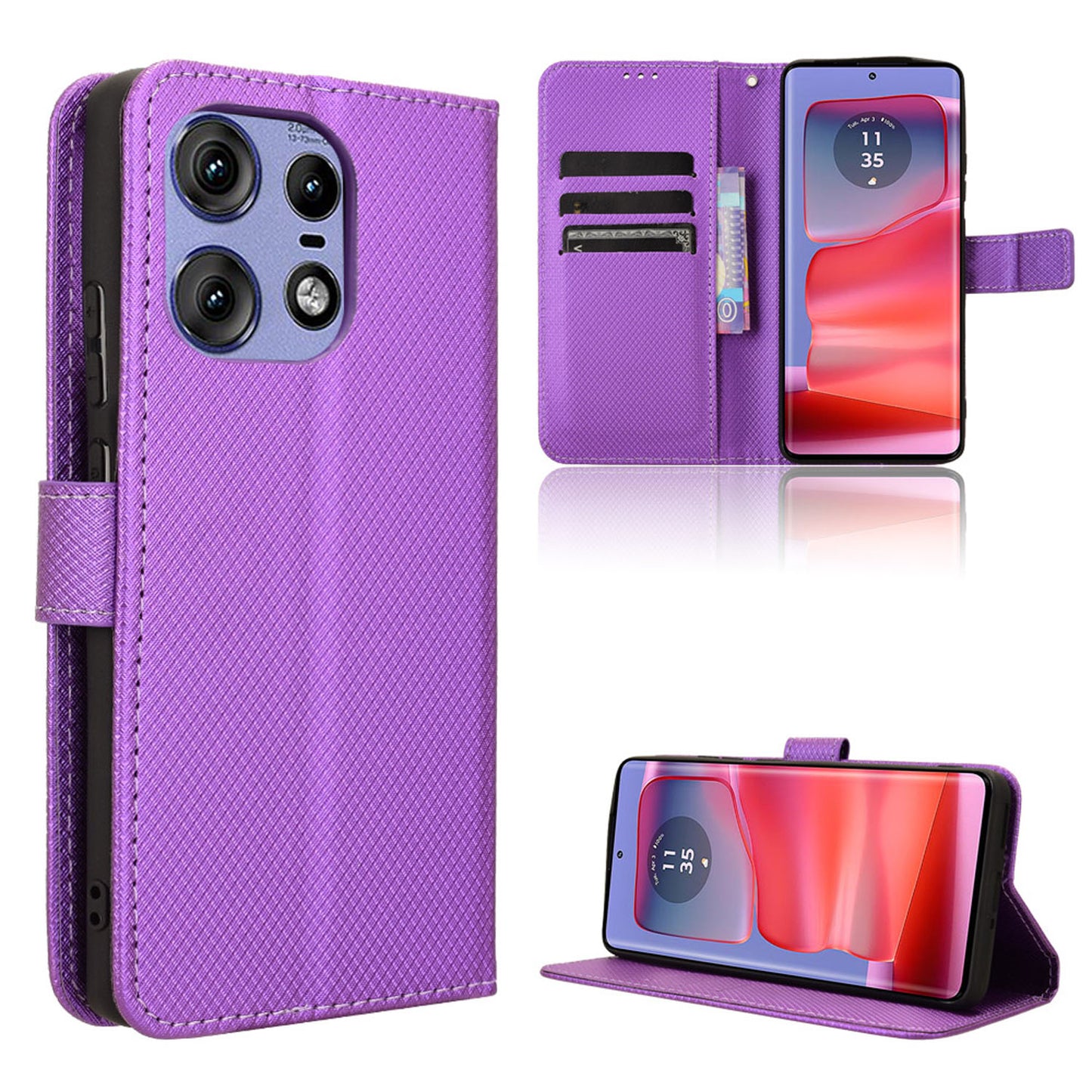 Wallet Case for Motorola Edge 50 Pro, Purple