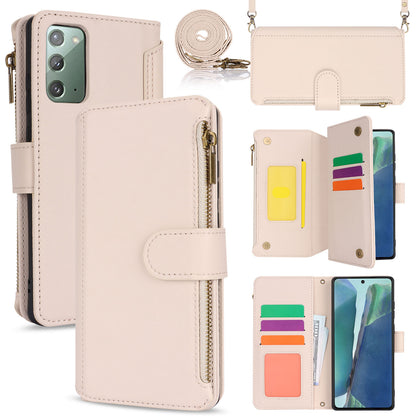 for Samsung Galaxy Note20 5G Wallet Case with RFID Blocking, White