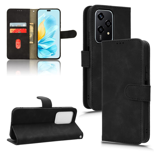 Wallet Case with Card Holder Flip Magnetic Protective Cover for Honor 200 Lite, Black