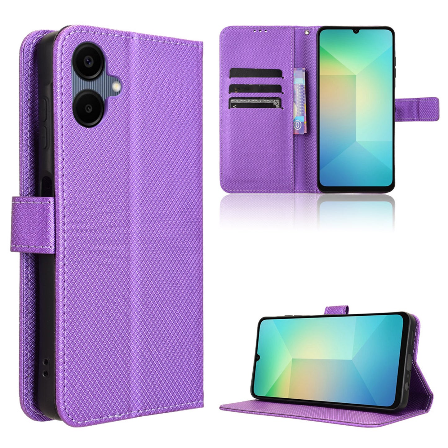 Wallet Case for Samsung Galaxy A06, Purple