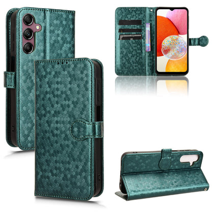 Slim Flip Polka-Dots Phone Case with Card Holder for Samsung Galaxy A15 5G, Green