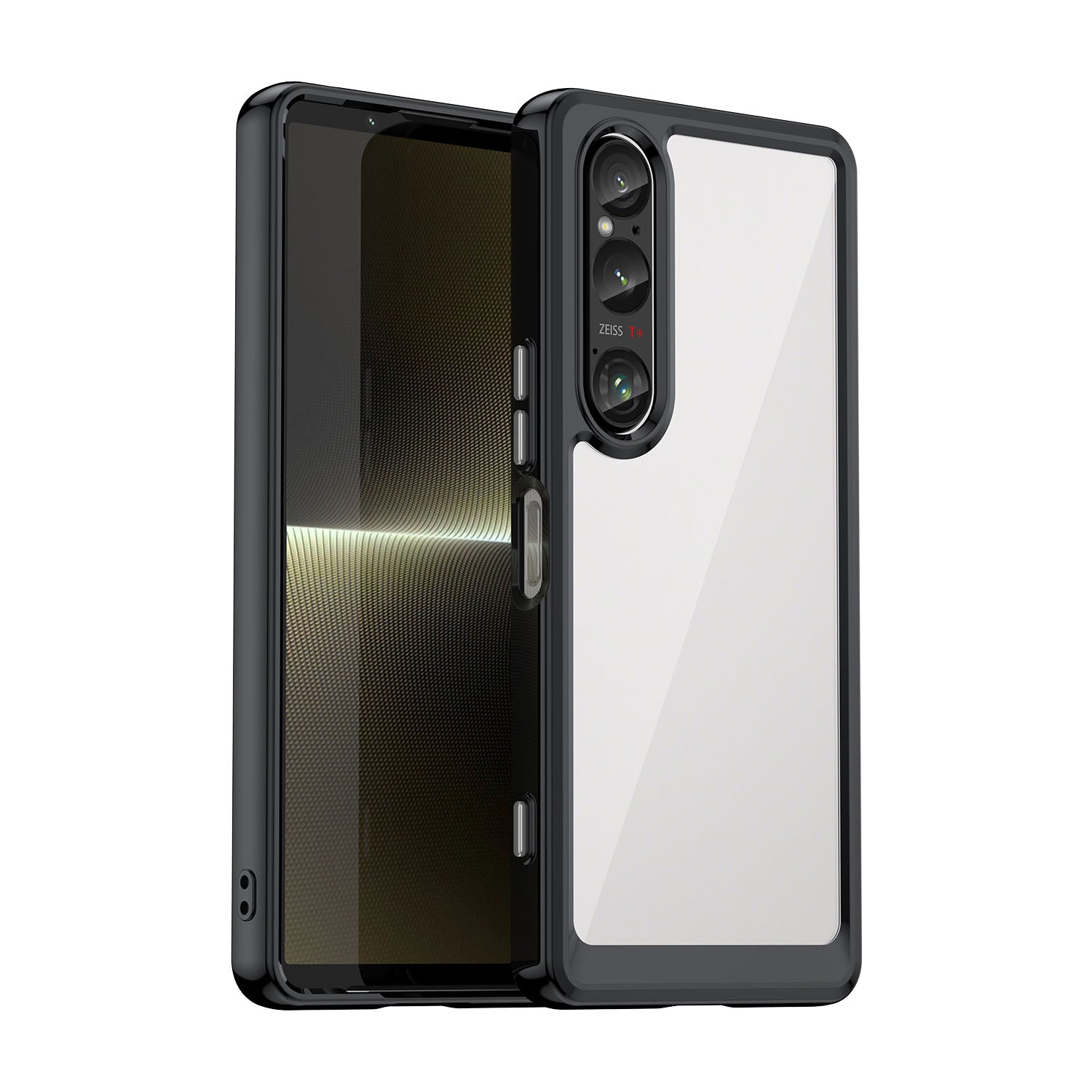 Hard Back Soft Bumper Protective Case for Sony Xperia 1 VI 2024, Black